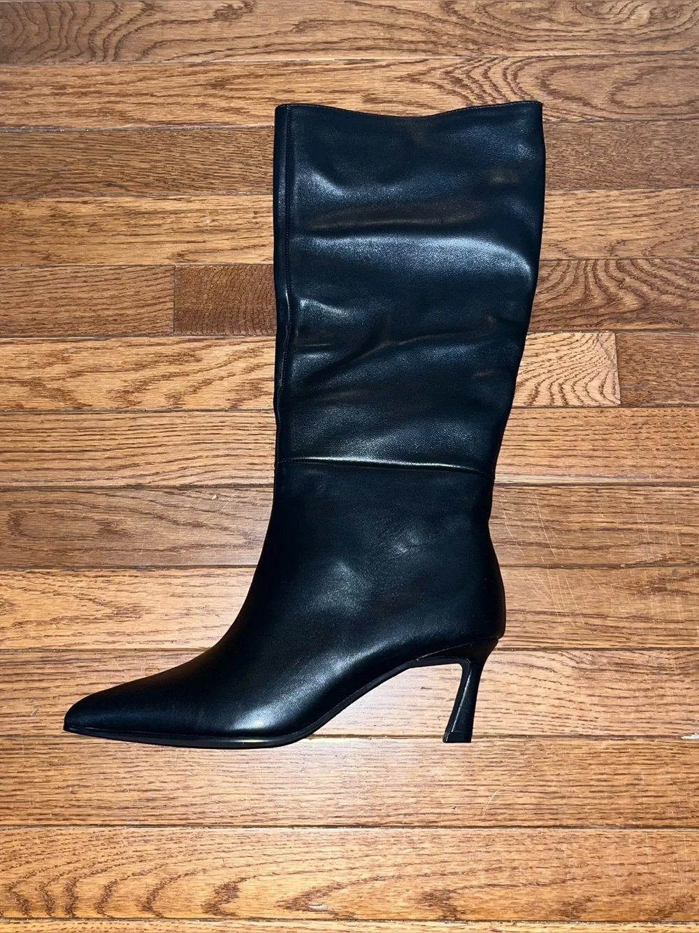 Steve Madden Lavan Pointed Toe Knee High Boot Black Leather Women’s 10